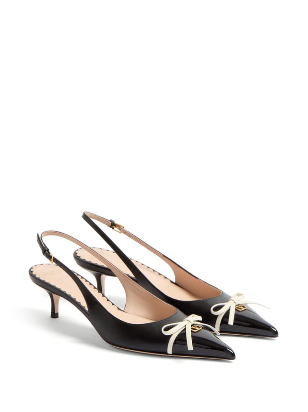 Valentino Garavani Leather Slingback Pumps - Black