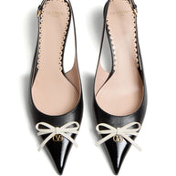 Valentino Garavani Leather Slingback Pumps - Black