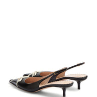 Valentino Garavani Leather Slingback Pumps - Black