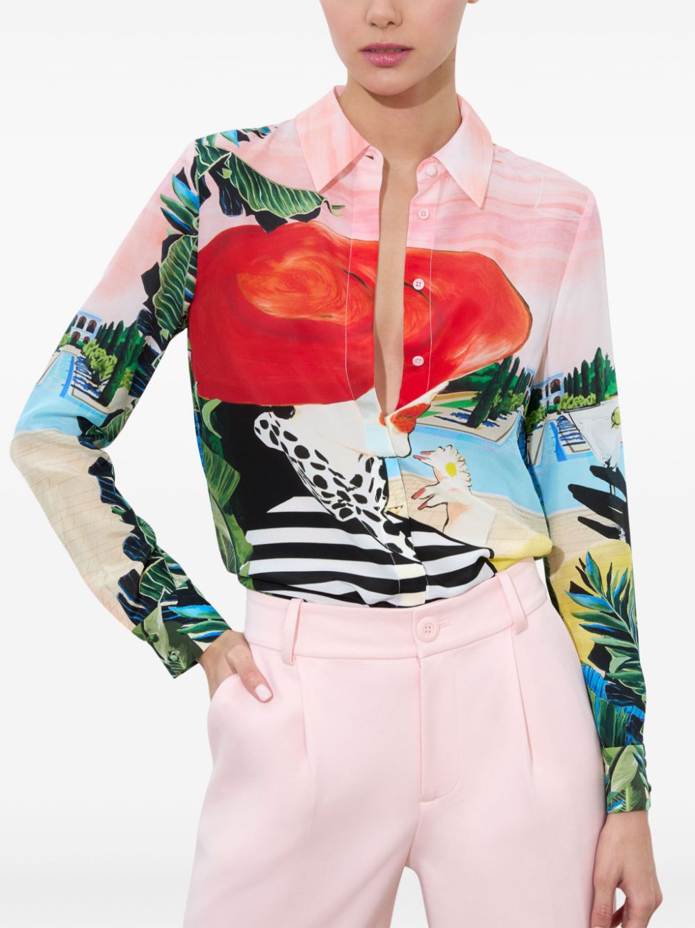 Alice + Olivia Willa Silk Shirt