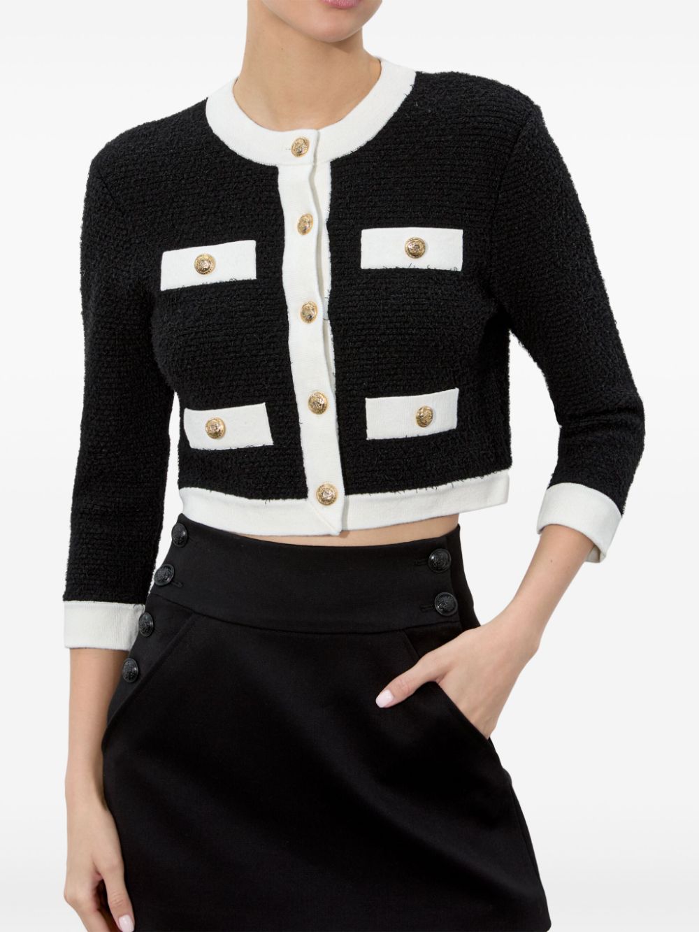 Alice + Olivia Claira Cardigan Black