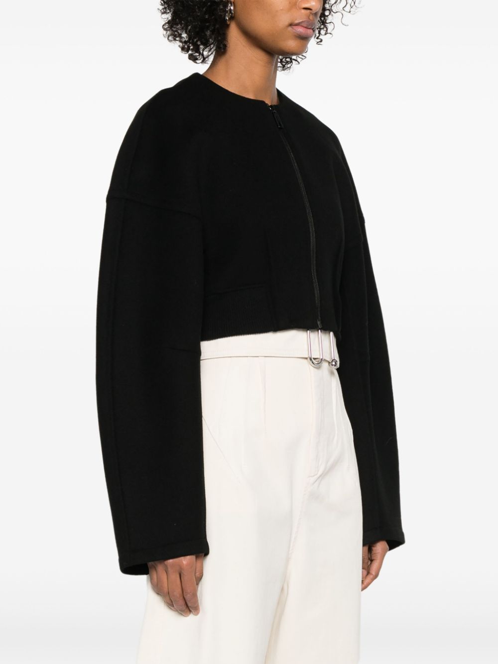 SPORTMAX PRE Cropped Wool Jacket Black