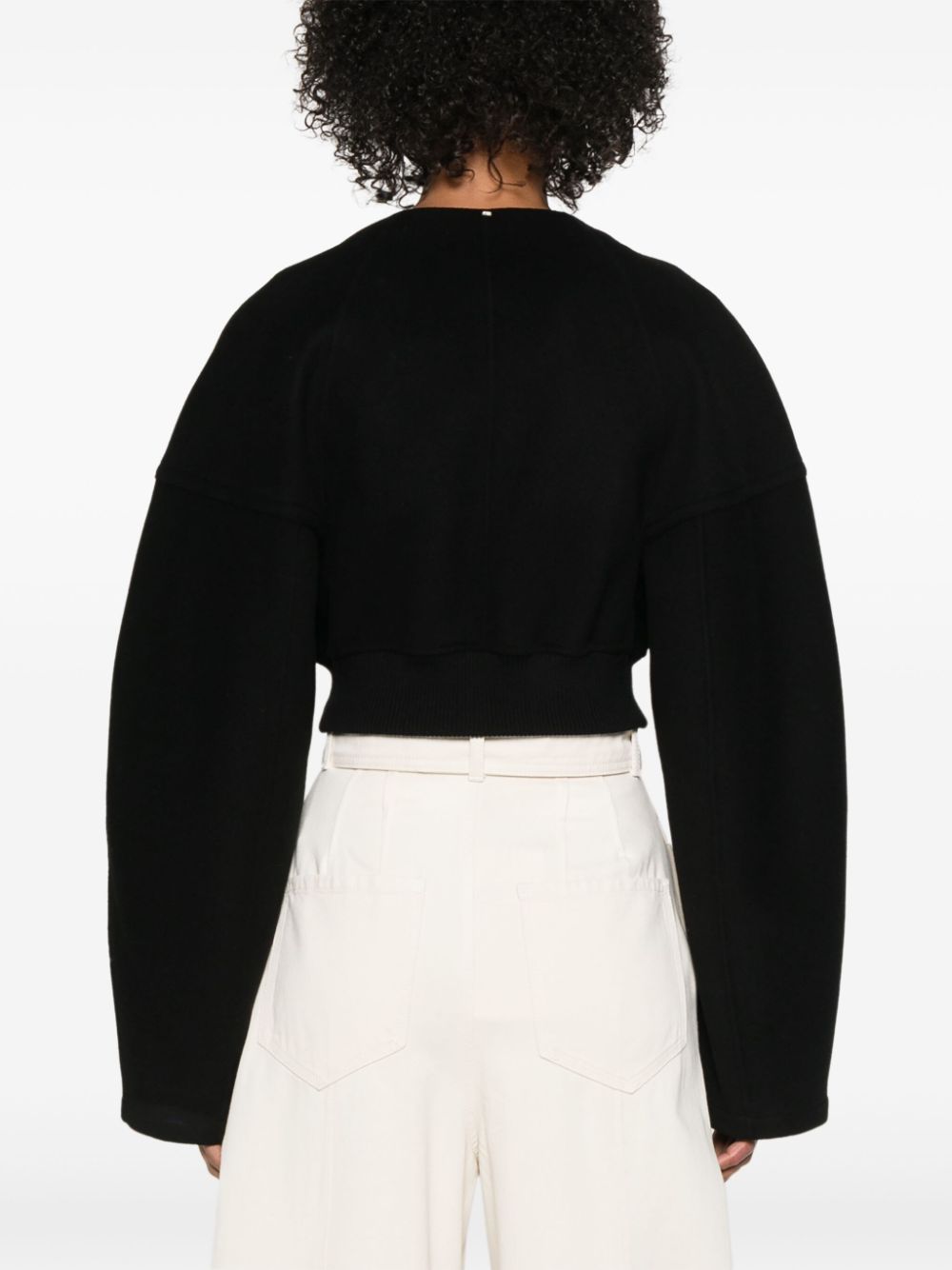 SPORTMAX PRE Cropped Wool Jacket Black