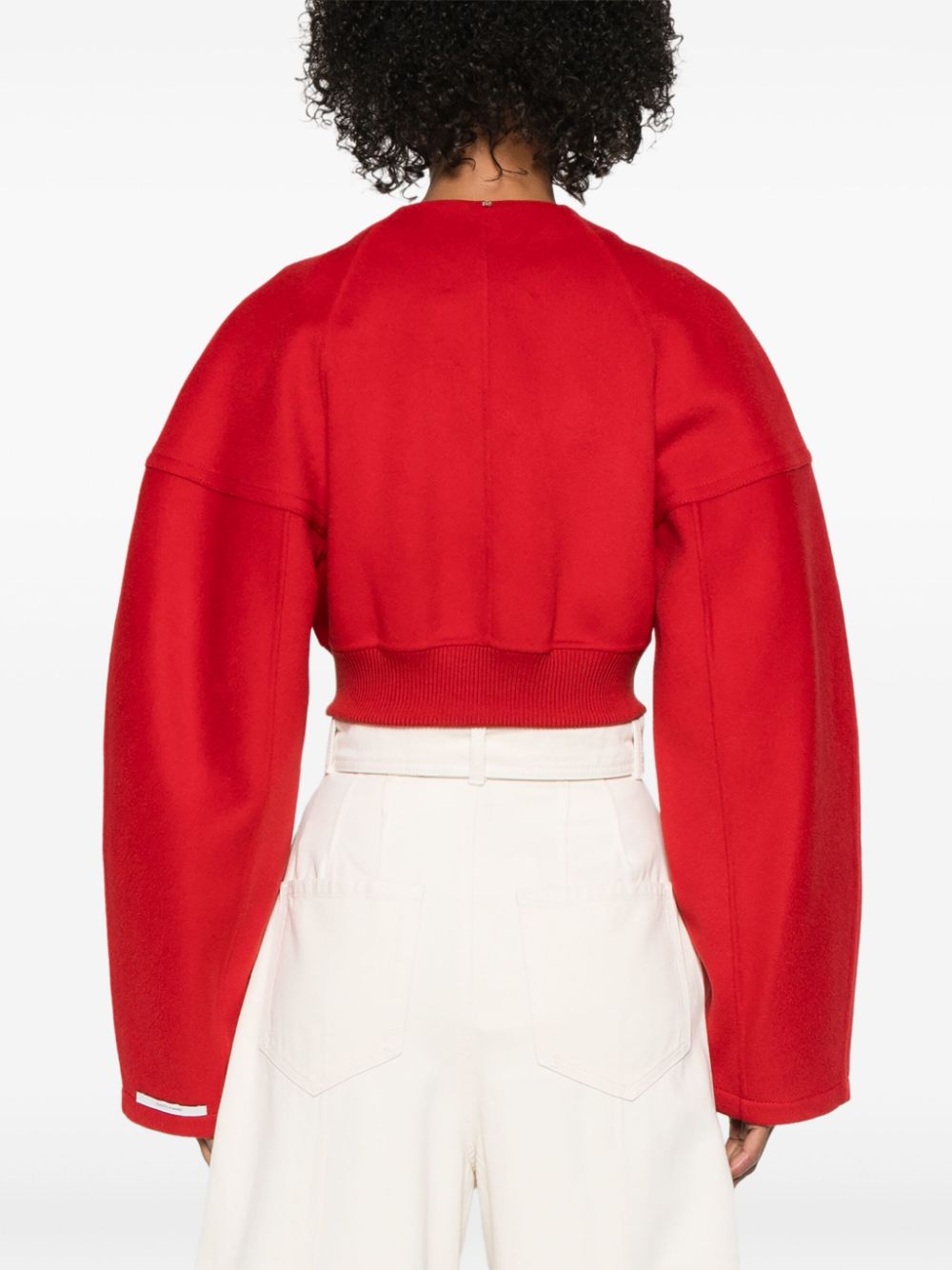 SPORTMAX PRE Cropped Wool Jacket Red