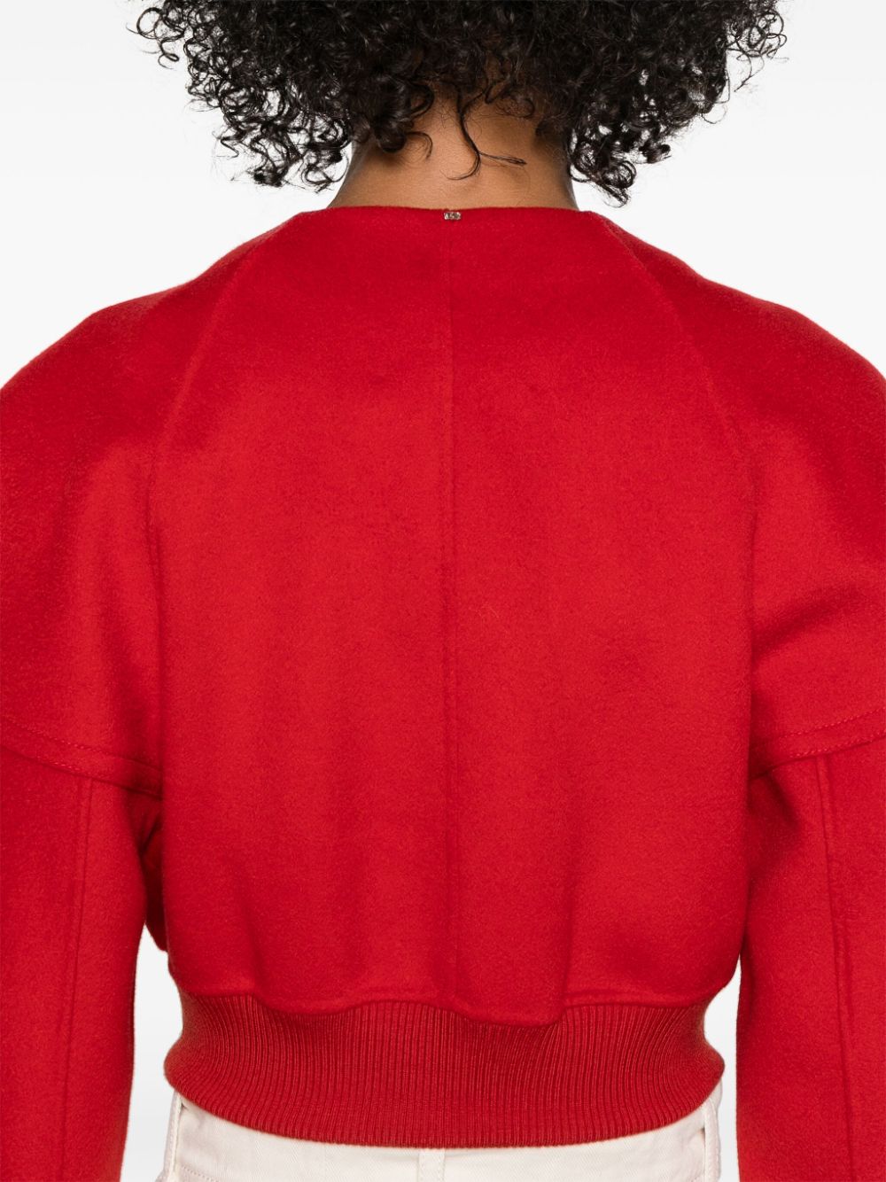 SPORTMAX PRE Cropped Wool Jacket Red