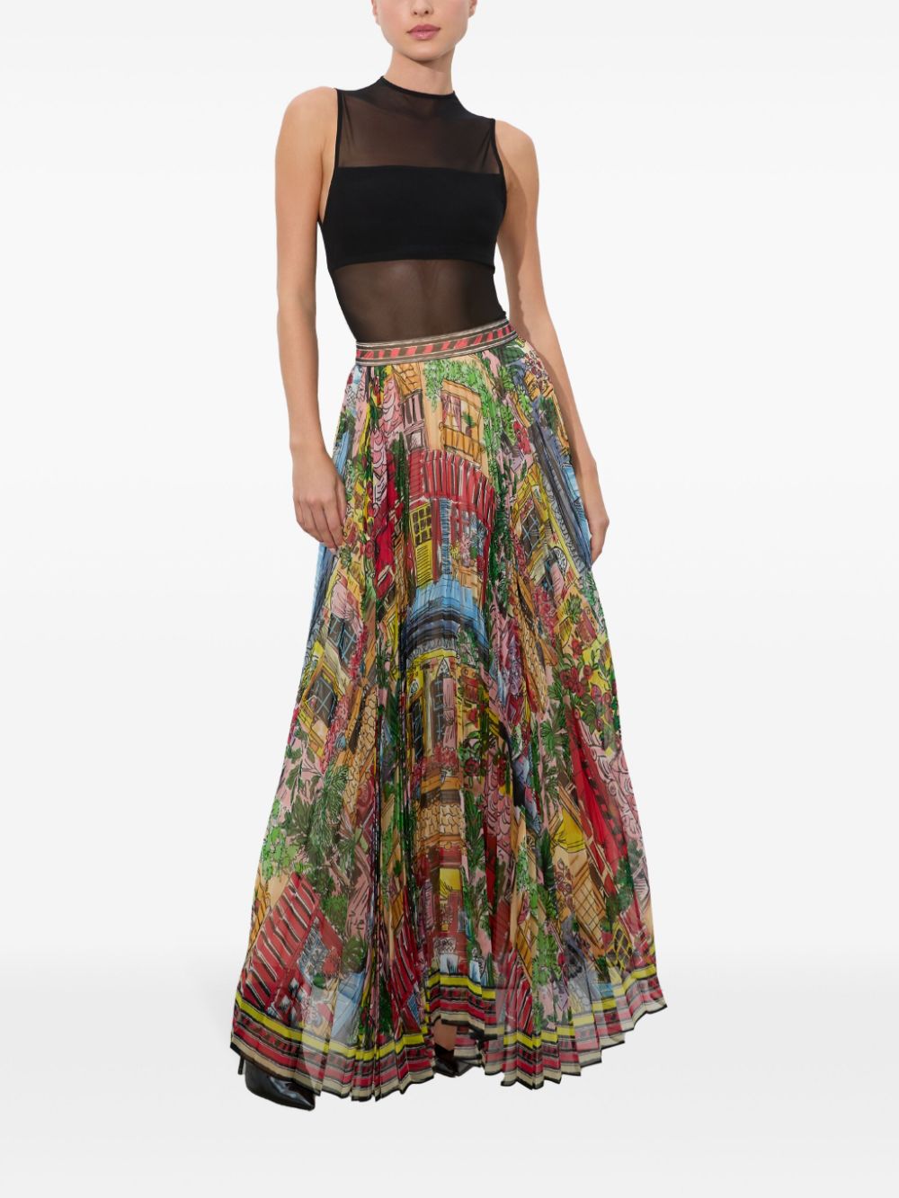 Alice + Olivia Skirts Katz Pleated Maxi Skirt