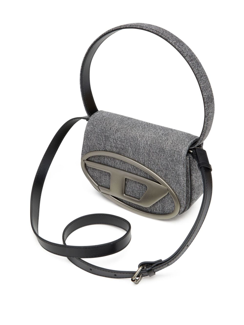 Diesel 1DR Shouder Bag In Stone Washed Denim