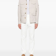 Brunello Cucinelli Cotton Blend Jacket In Beige