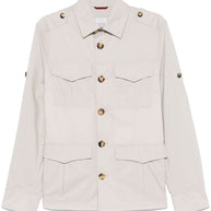 Brunello Cucinelli Cotton Blend Jacket In Beige