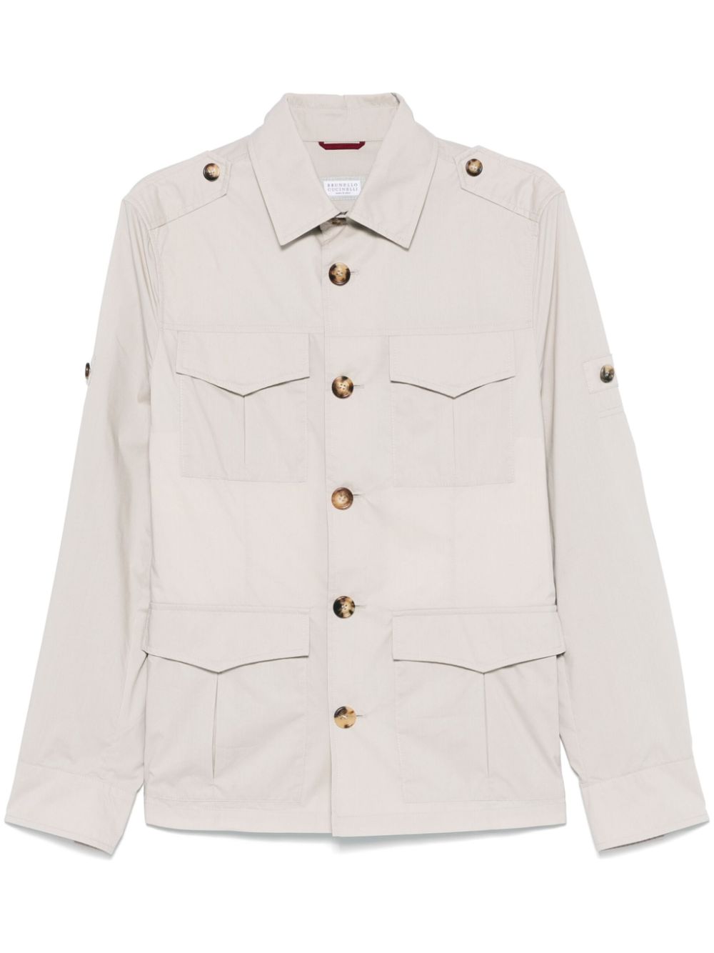 Brunello Cucinelli Cotton Blend Jacket In Beige