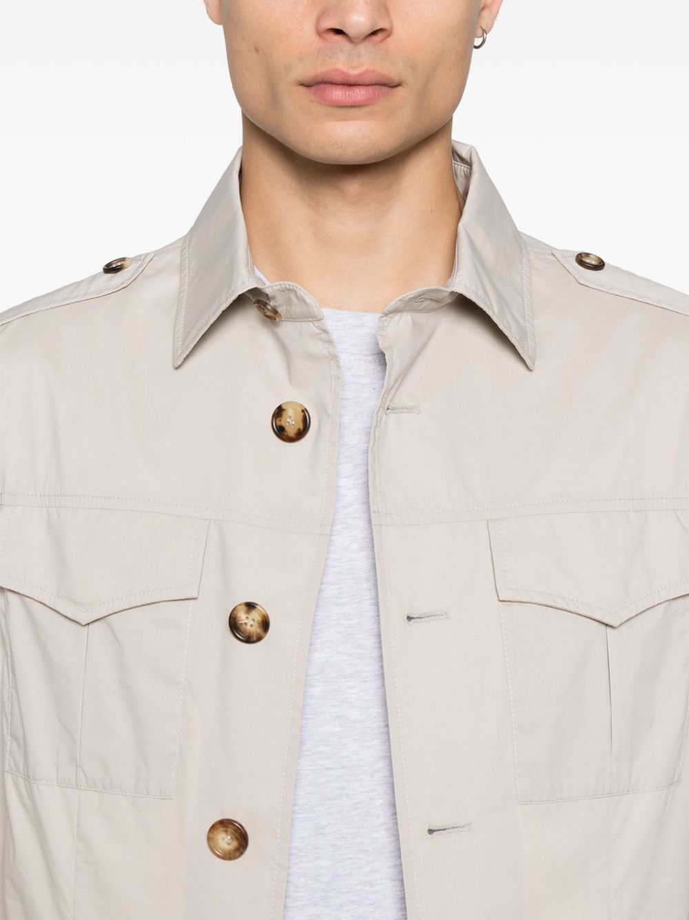 Brunello Cucinelli Cotton Blend Jacket Beige