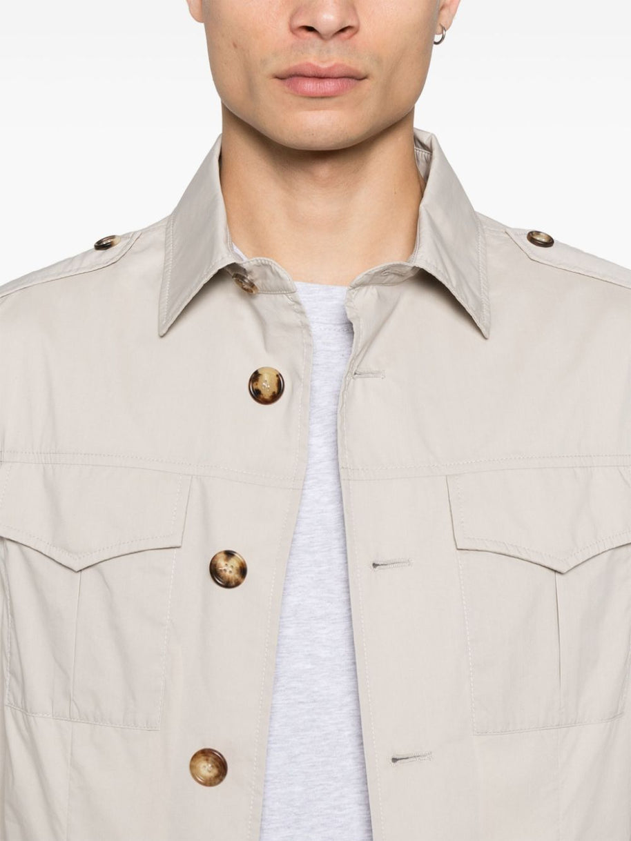 Brunello Cucinelli Cotton Blend Jacket In Beige