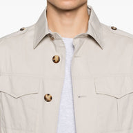 Brunello Cucinelli Cotton Blend Jacket In Beige