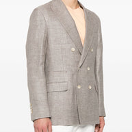 Brunello Cucinelli Linen/Flax/Wool Jacket In Brown