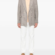 Brunello Cucinelli Linen/Flax/Wool Jacket In Brown