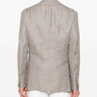 Brunello Cucinelli Linen/Flax/Wool Jacket In Brown