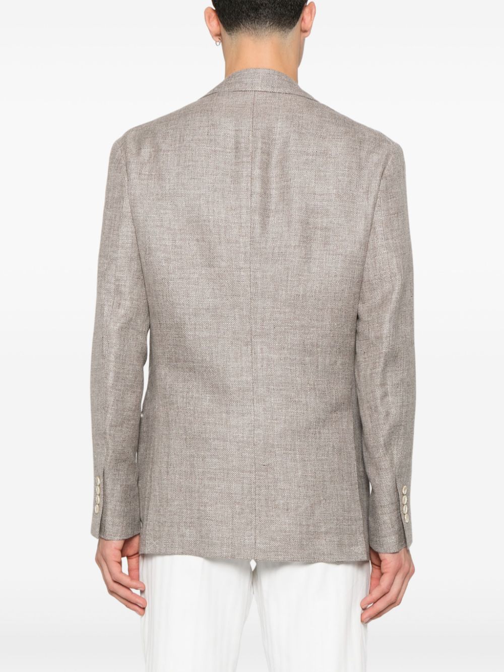 Brunello Cucinelli Linen/Flax/Wool Jacket In Brown