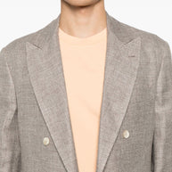 Brunello Cucinelli Linen/Flax/Wool Jacket In Brown