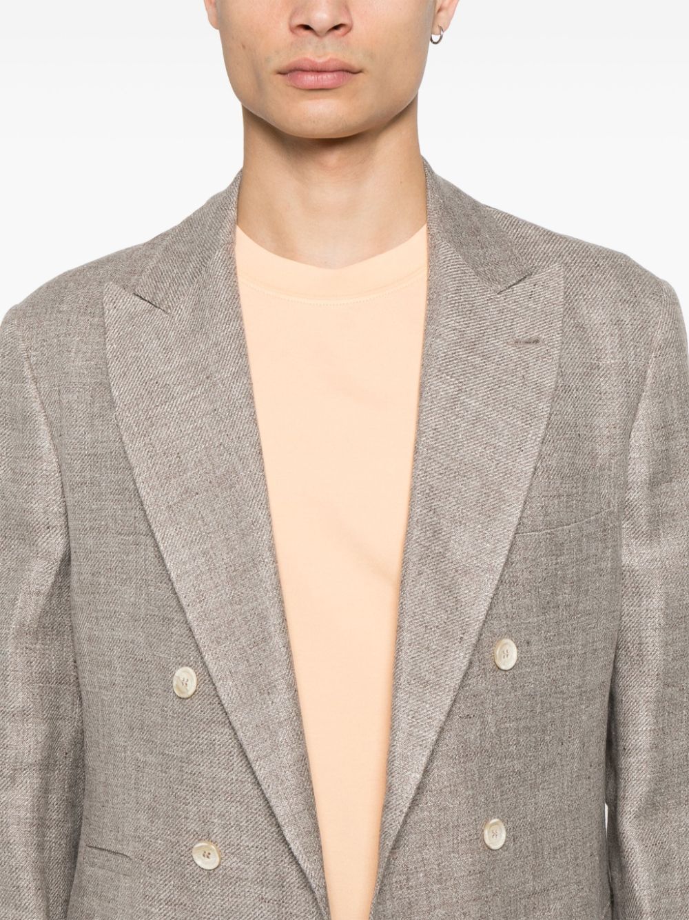 Brunello Cucinelli Linen/Flax/Wool Jacket In Brown
