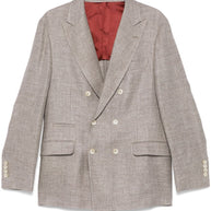 Brunello Cucinelli Linen/Flax/Wool Jacket In Brown