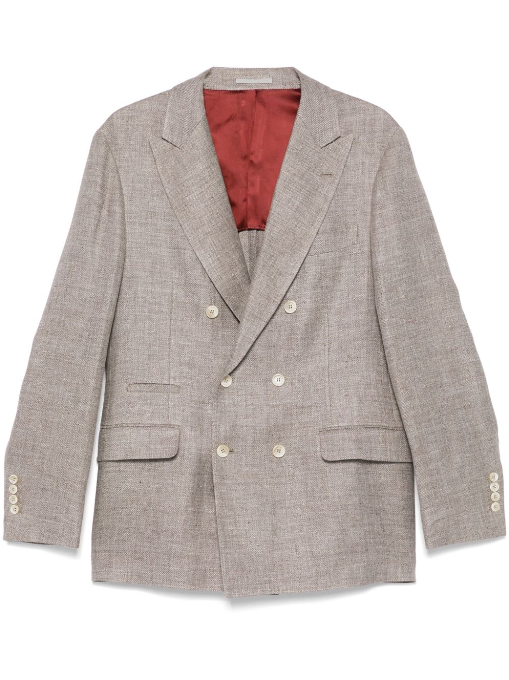 Brunello Cucinelli Linen/Flax/Wool Jacket In Brown