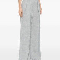 Brunello Cucinelli Wide Leg Pants In Light Grey