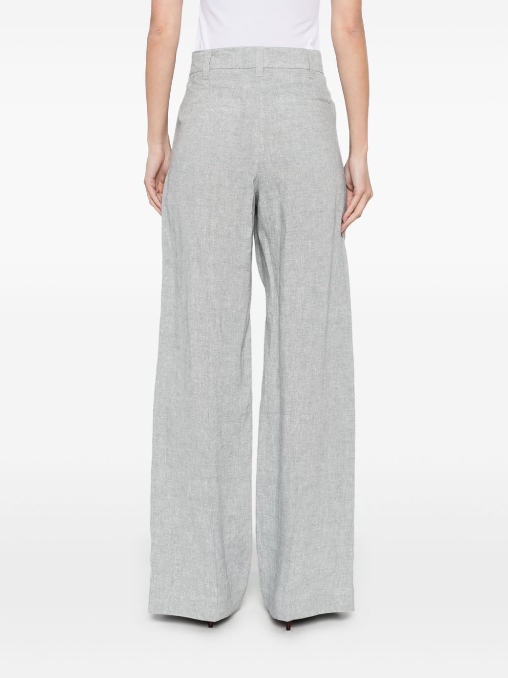 Brunello Cucinelli Wide Leg Pants Light Grey