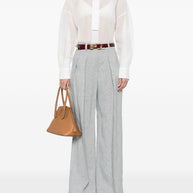 Brunello Cucinelli Wide Leg Pants In Light Grey