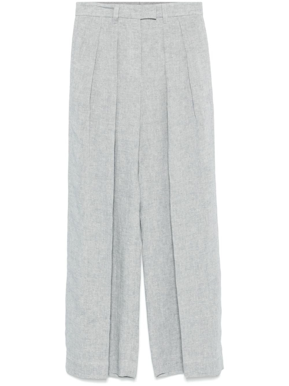 Brunello Cucinelli Wide Leg Pants In Light Grey