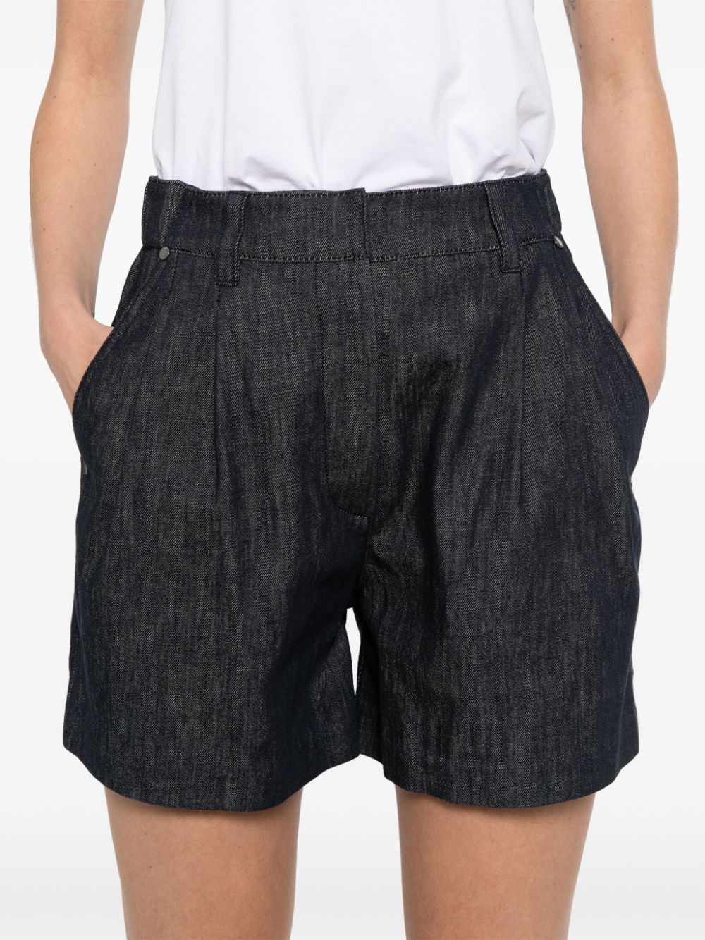 Brunello Cucinelli Indigo Blue Cotton Denim Shorts