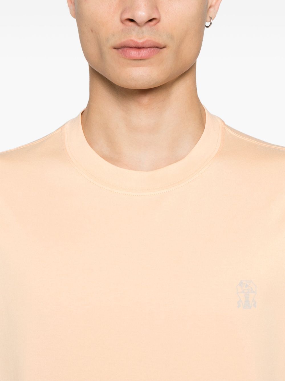 Brunello Cucinelli Cotton T-Shirt Orange