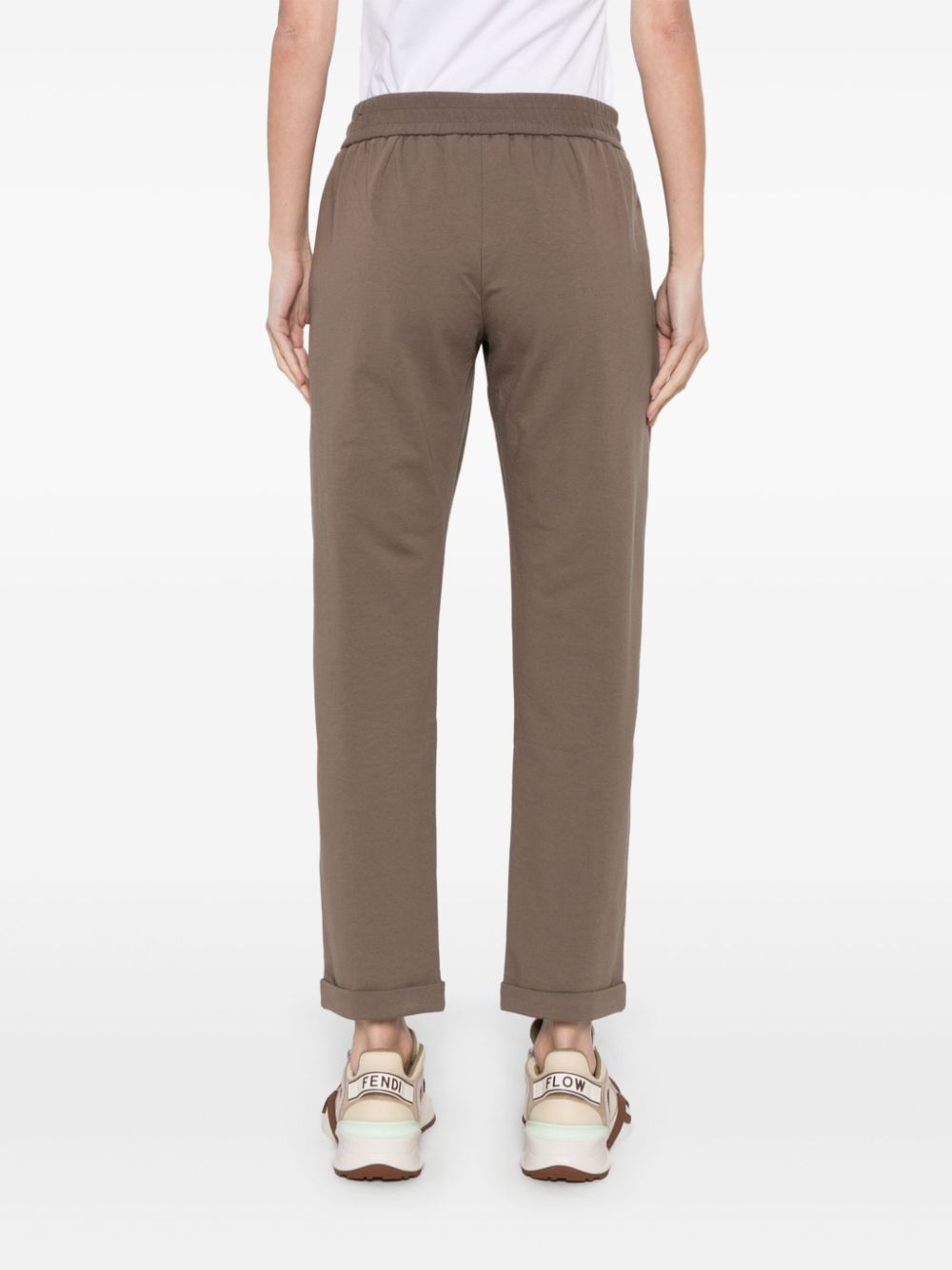 Brunello Cucinelli Taupe Cropped Cuffed Pants