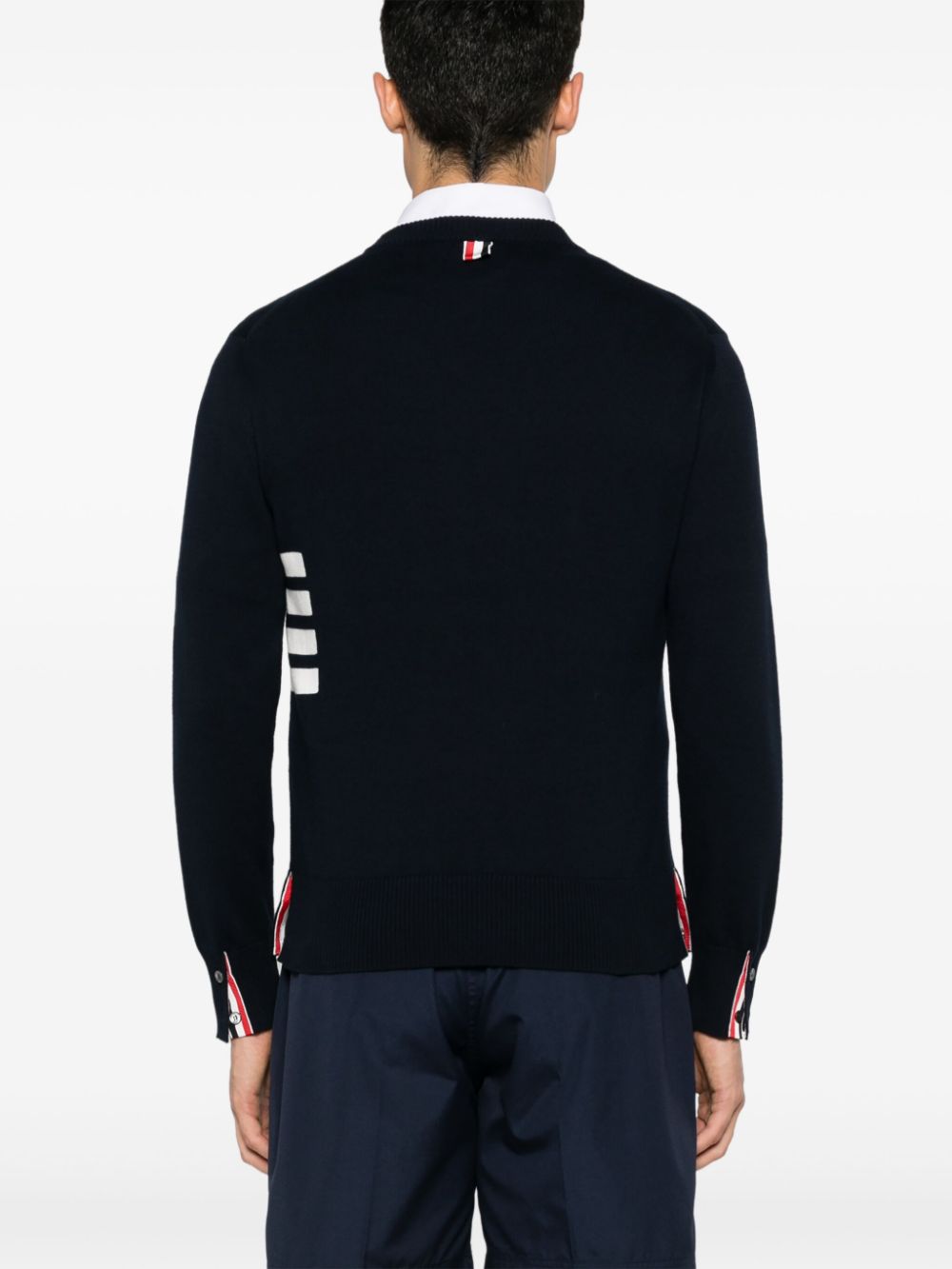 Thom Browne Navy Blue Cotton Sweater