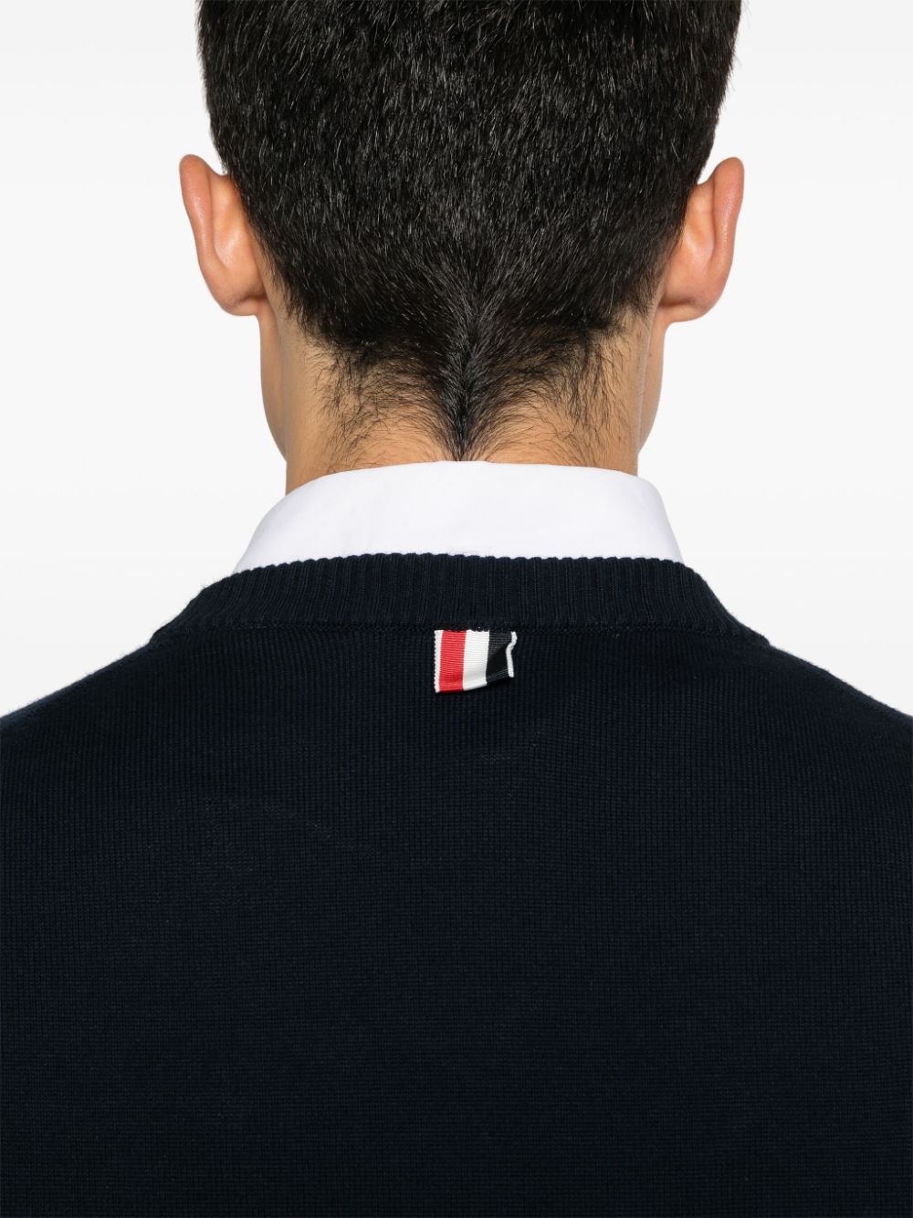 Thom Browne Navy Blue Cotton Sweater