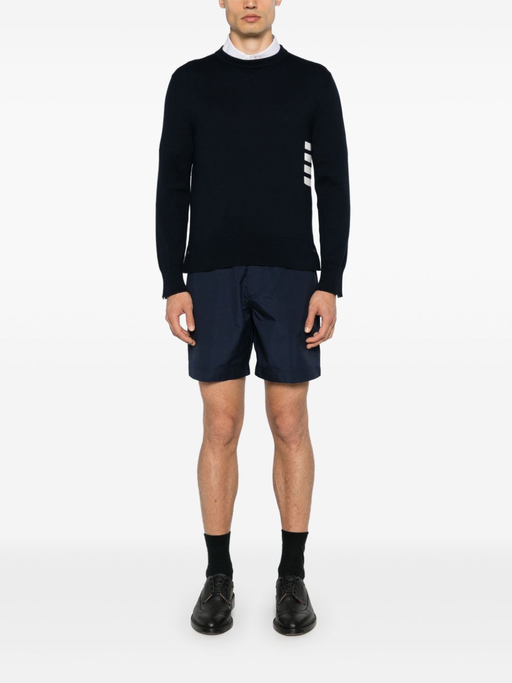 Thom Browne Navy Blue Cotton Sweater