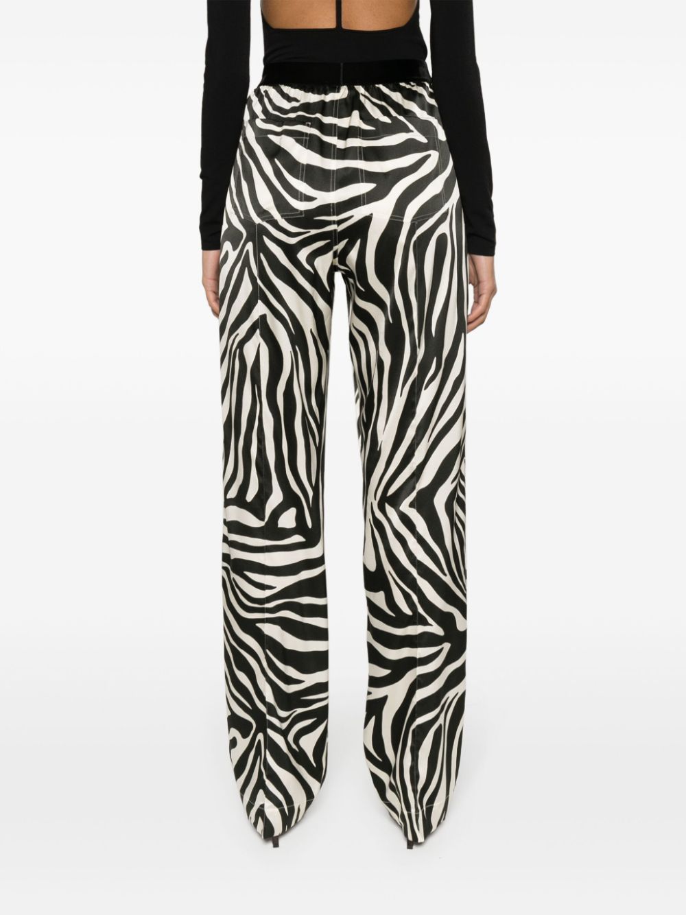 Tom Ford Stretch Logo Band Stretch Silk Pants