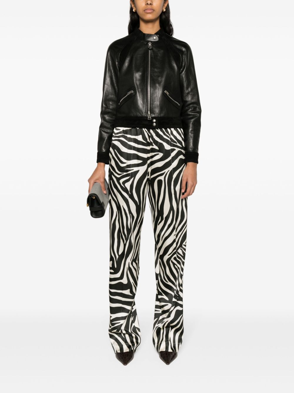 Tom Ford Stretch Logo Band Stretch Silk Pants