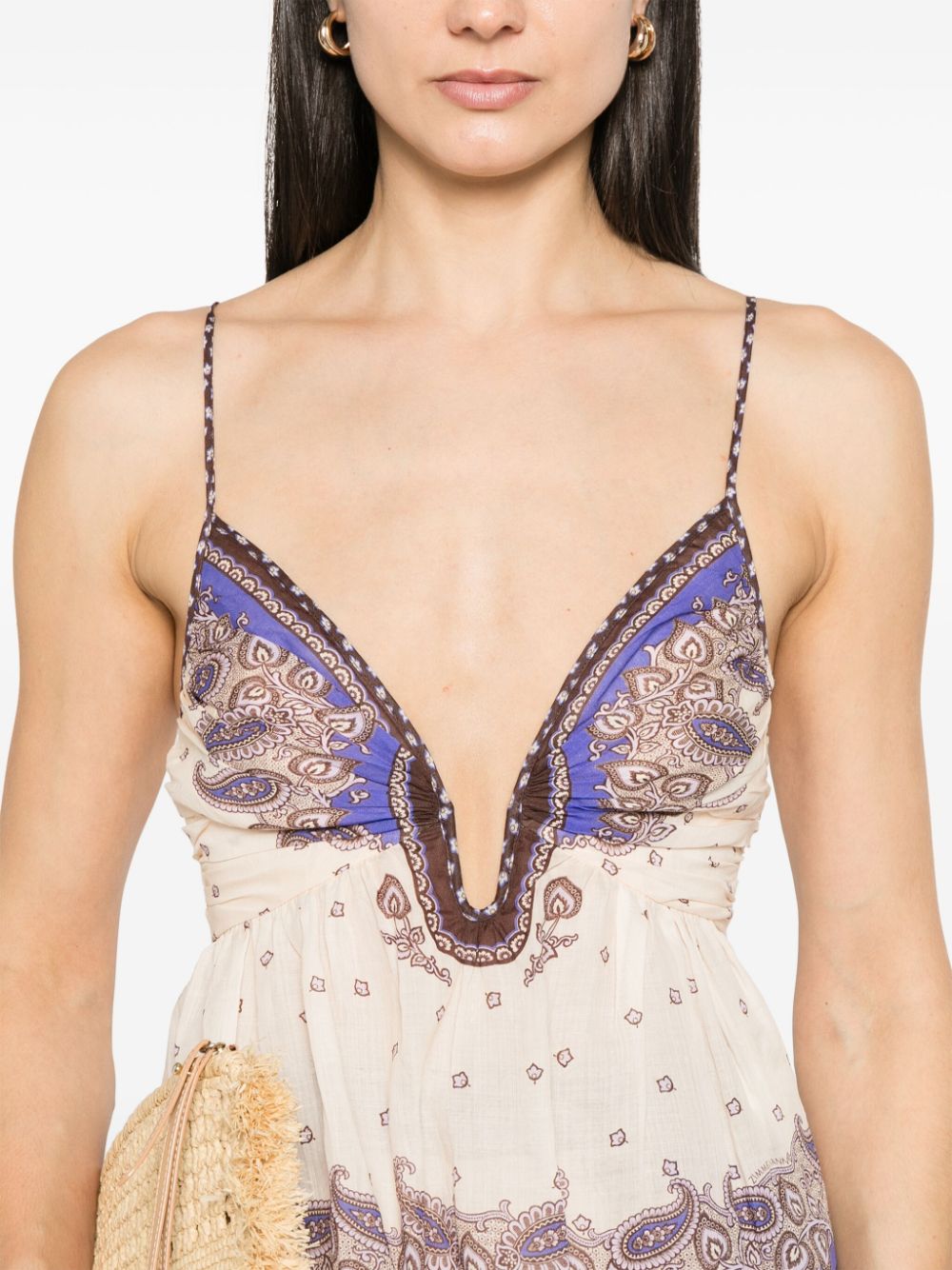 Zimmermann Maxine Plunge Top Purple