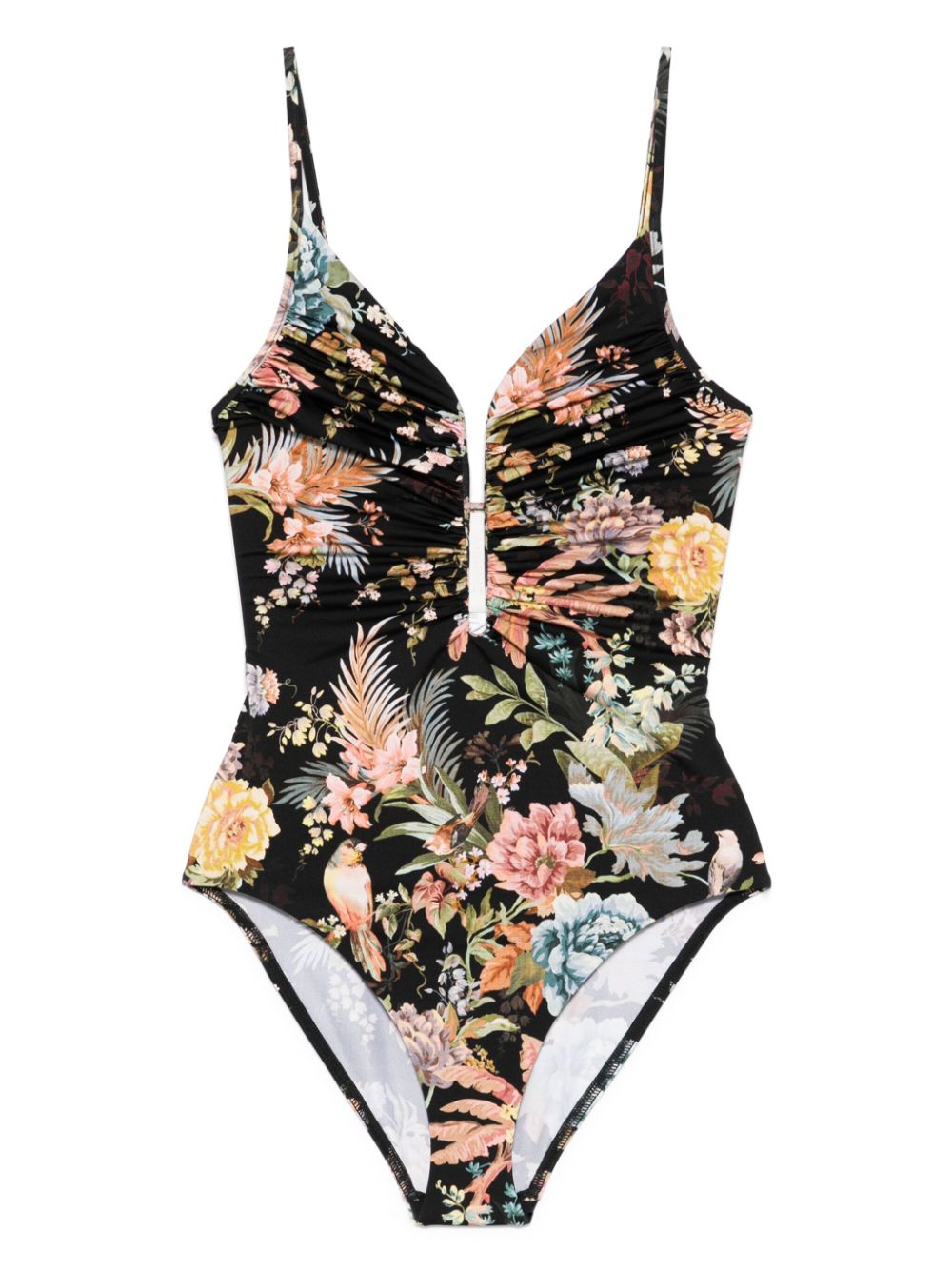 Zimmermann Tallow Plunge One-Piece Swimsuit Black