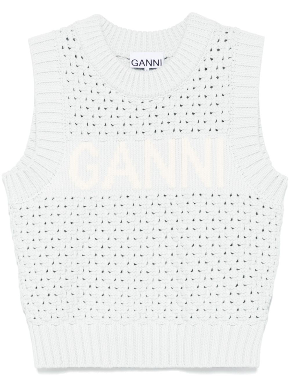 GANNI Sweater Vest Clear Blue