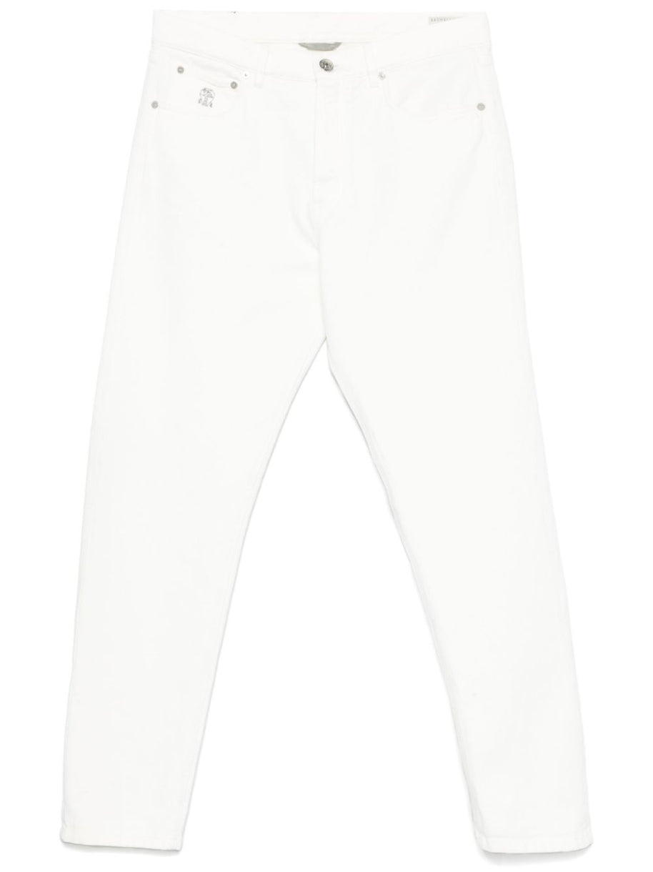 Brunello Cucinelli Denim Cotton Jeans In White