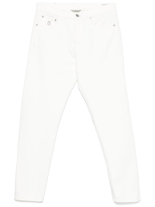 Brunello Cucinelli Denim Cotton Jeans In White