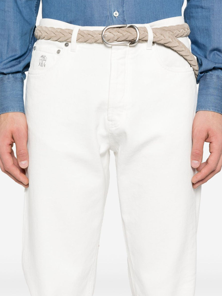 Brunello Cucinelli Denim Cotton Jeans In White