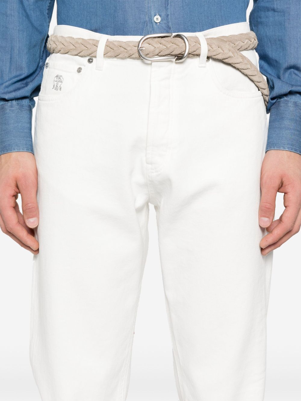 Brunello Cucinelli Denim Cotton Jeans In White