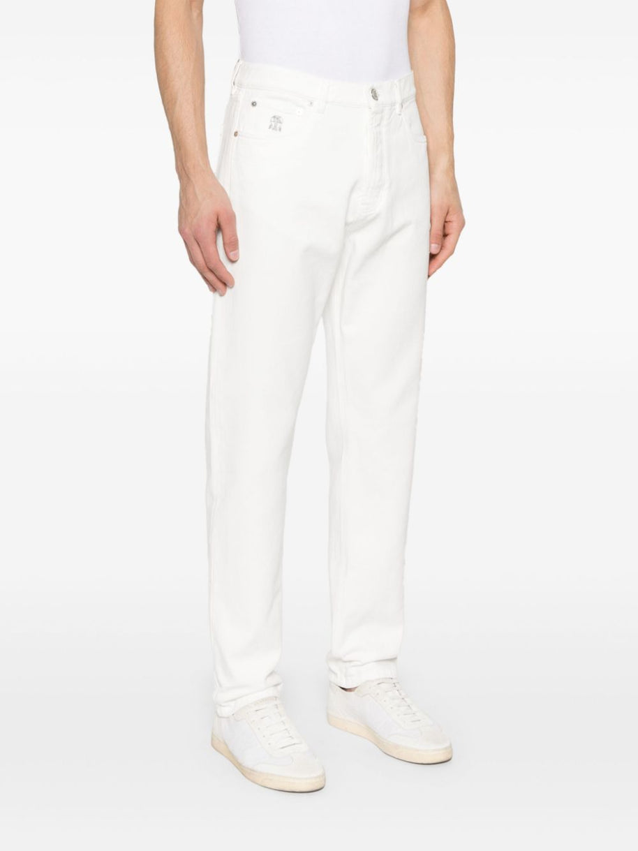Brunello Cucinelli Denim Cotton Jeans In White
