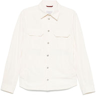 Brunello Cucinelli Short Logo Button Jacket In White