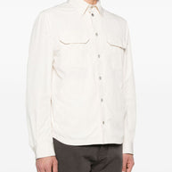 Brunello Cucinelli Short Logo Button Jacket In White