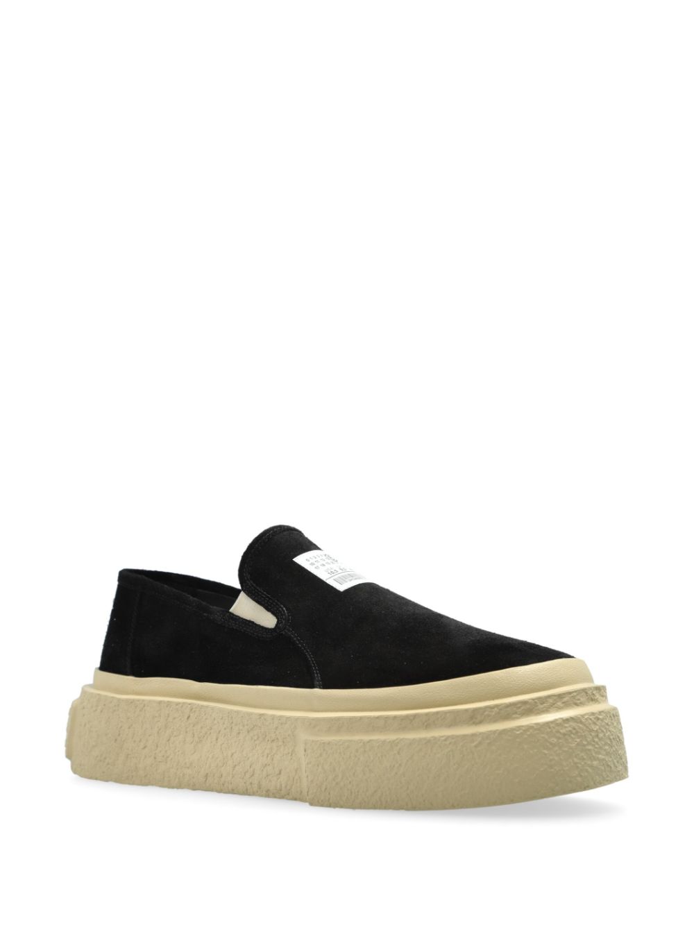 MM6 Maison Margiela Leather Slip-On Sneakers Black