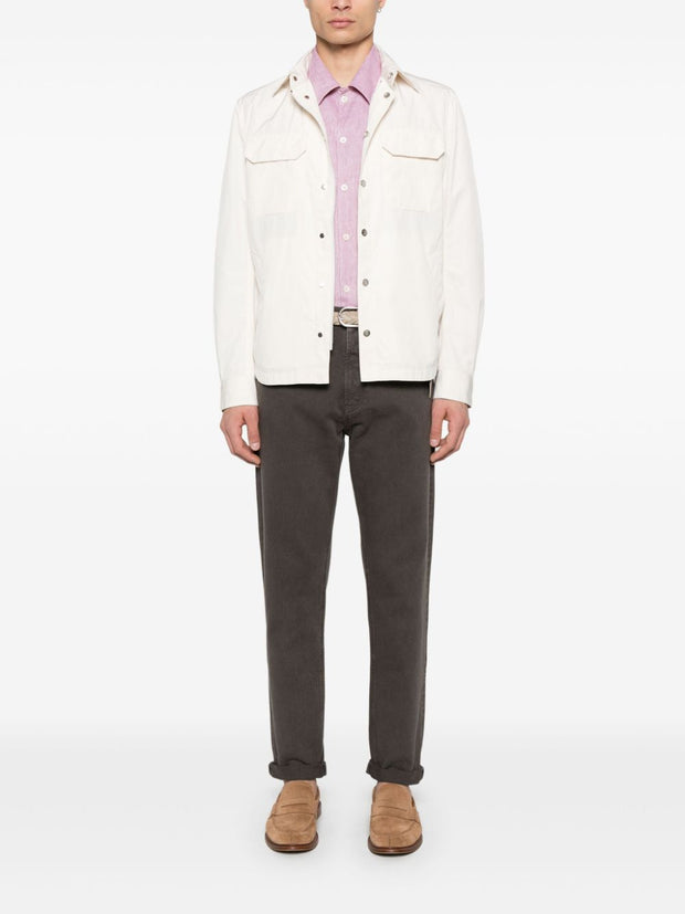 Brunello Cucinelli Linen Shirt In Red