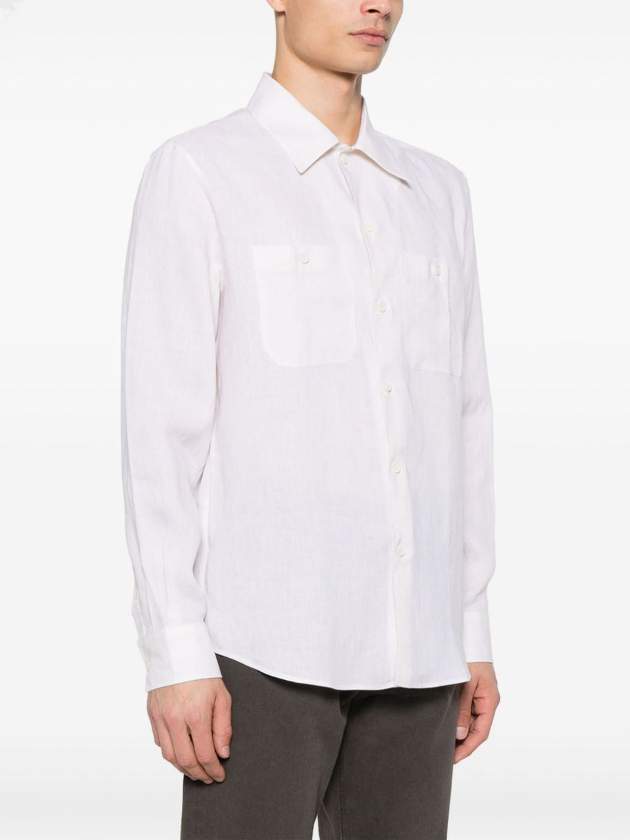 Brunello Cucinelli Linen Shirt In Beige